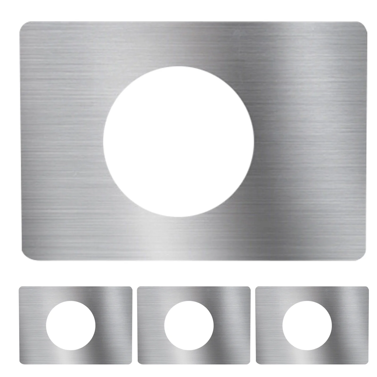 

4Pcs Ball Door Lock Repair Plate Stainless Steel Reinforcement Plate Door Repair Scratch Cover Deadbolt Installation Kit