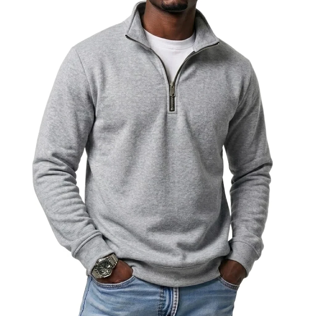Mens Outdoor Quarter Zip Sweatshirts Casual Half Zip Pullover Hoodies Solid Color Spring  Autumn Tops for Gym and Daily Tops