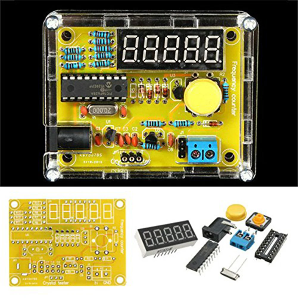 1hz-50mhz Csiszolt üveg Rezgéskeltő Frekvencia Ellenirányban teszter 5 digits kijelző Frekvencia Fogyasztásmérő vel Békateknő esetben DIY kits