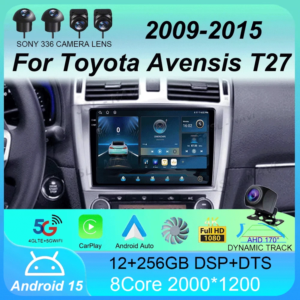 

Автомобильный радиоприемник Android 14 для Toyota Avensis T27 2009-2015 навигация GPS мультимедийный плеер стерео wifi + 4G Carplay авто видео 2din