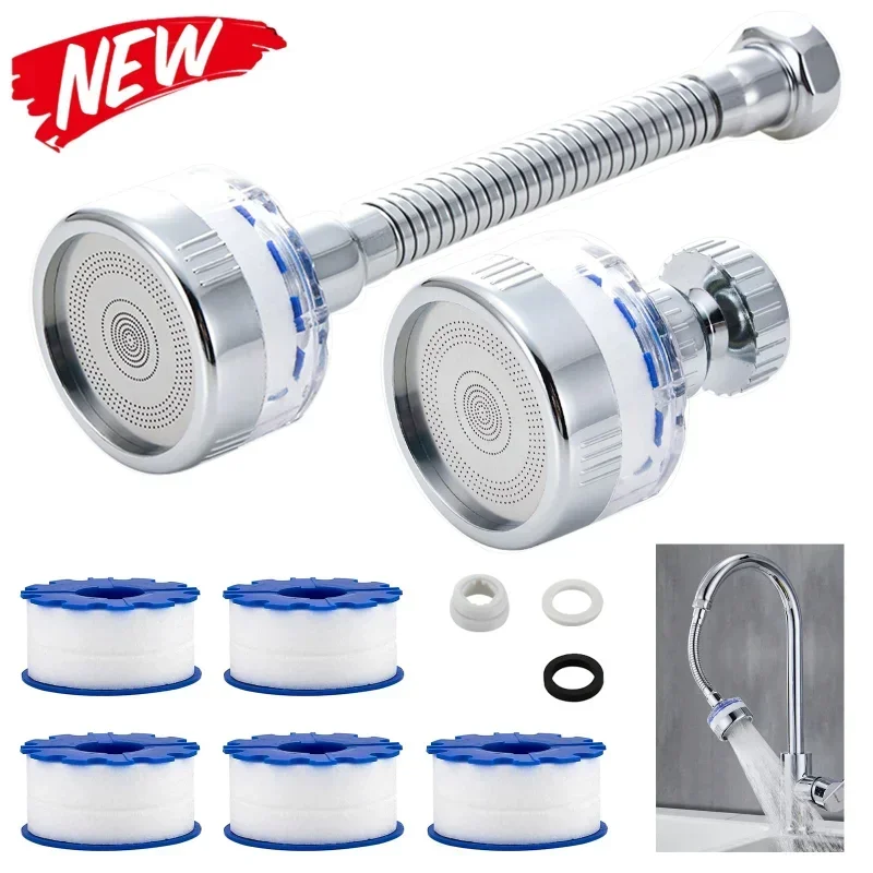 Water Saving Kitchen Faucet Aerator Nozzle Tap Adapter Device Splashproof Water Filter Bubbler Swivel Head Bathroom Accessories