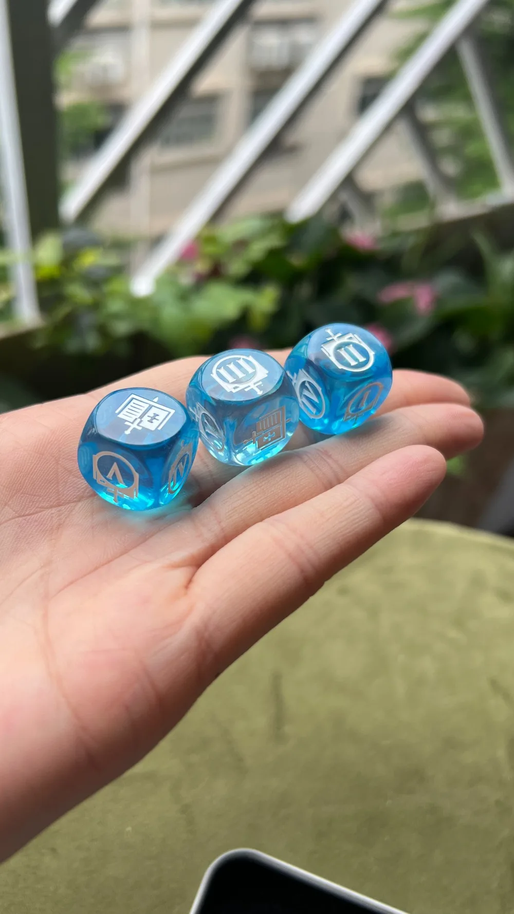 10pcs/20pcs Warhammer 40K Grey Knights Dice Set Clear Cyan D6 Wargame Dice Engraved Knight Rune Mark Tabletop Battle