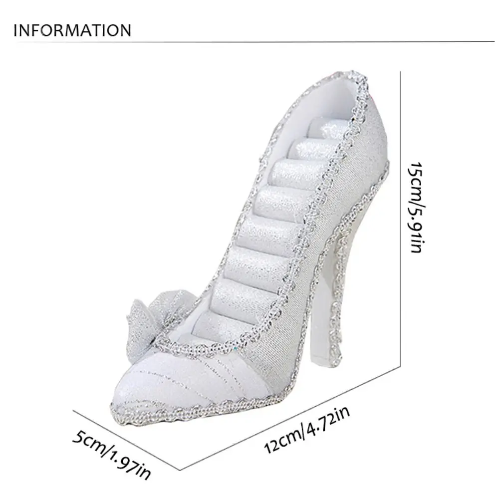 Туфли на высоком каблуке Бархатная подставка для колец Роскошная подставка для сережек с цветами Дисплей-держатель Элегантная стойка для ювелирных изделий с розами Дисплей