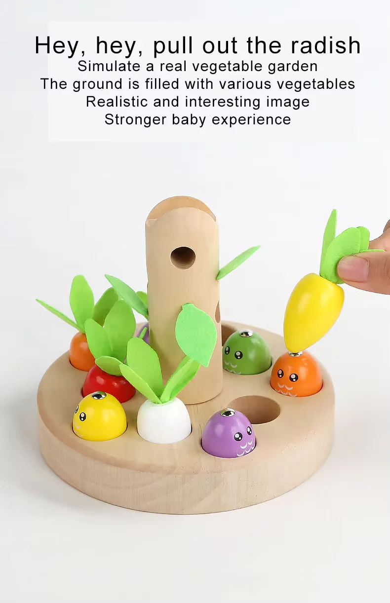 Pesca magnetica in legno per bambini giocattolo tre in uno divertente Scratching Caterpillar gioco educativo precoce aiuto didattico Montessori