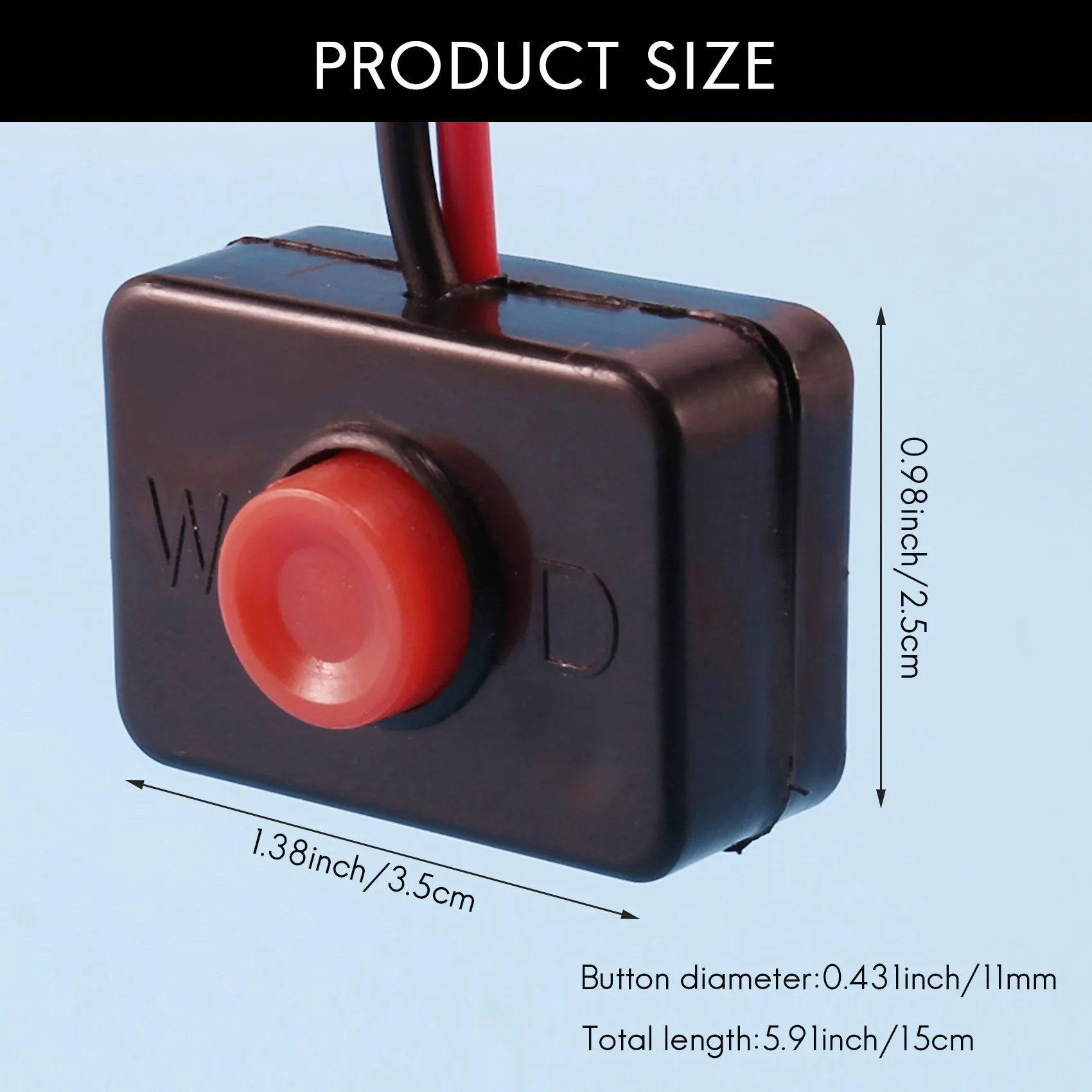 DC?12V2A Adhesive base push button momentarily action wired switch for automobiles