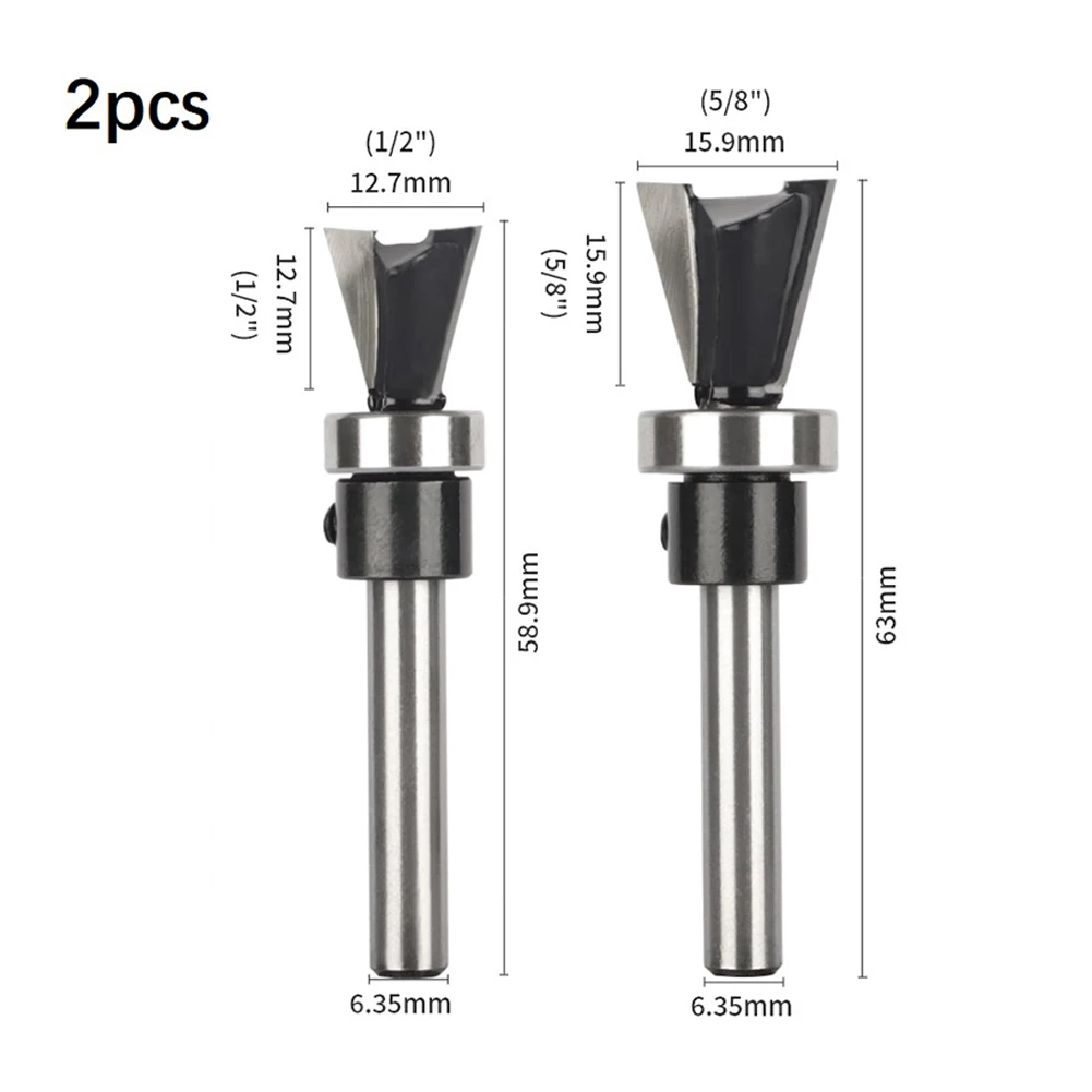 

Cutting Tools Router Bit Black & Silver High Strength Two Grooves With 1/4\\\" Shank Wear Resistance High Quality