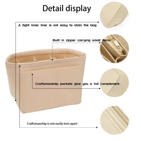 Filtväska med insatsfoder passar LongChamp Tote Support Fodrad förvaringsväska för kosmetika 10 best sales cloe-väska - №5