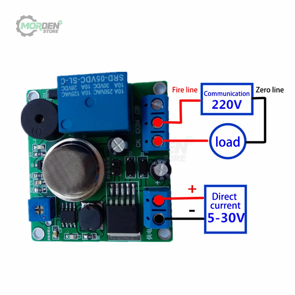 MQ-2 Smoke Sensor Module Smoking Detector Controller Relay Alarm Switch Power Supply Accessories