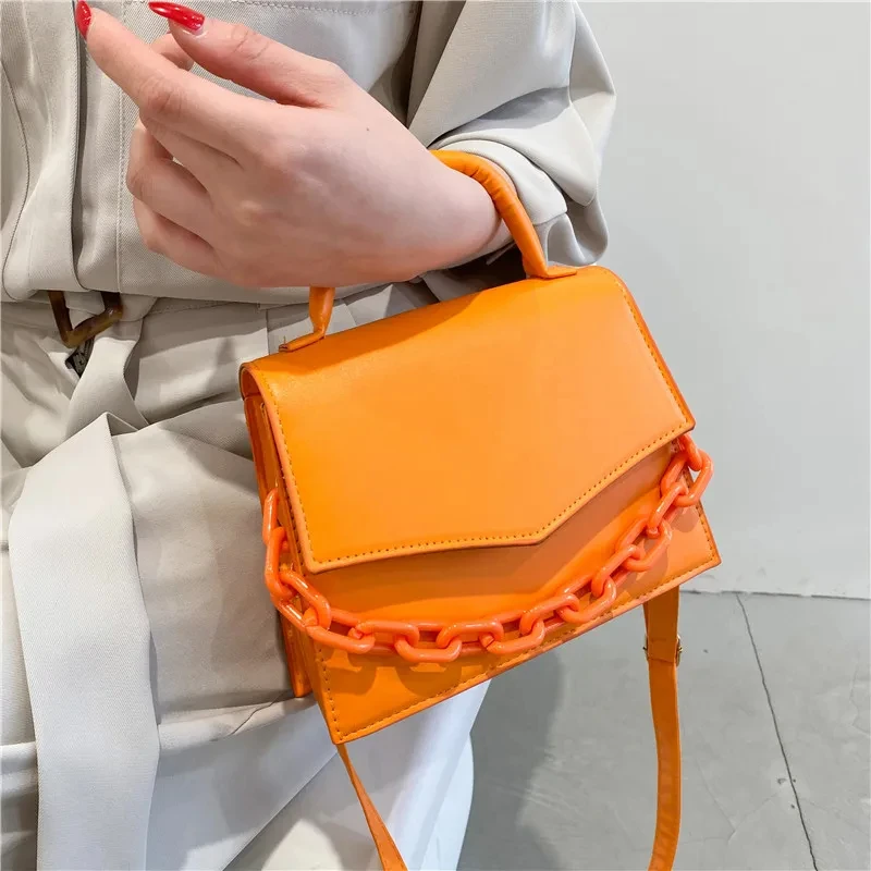 Women Bag New Chain Small Female Bag New Fashion Crossbody Shoulder Messenger Bag Handbag Purse Pure Candy Color Hand Bag