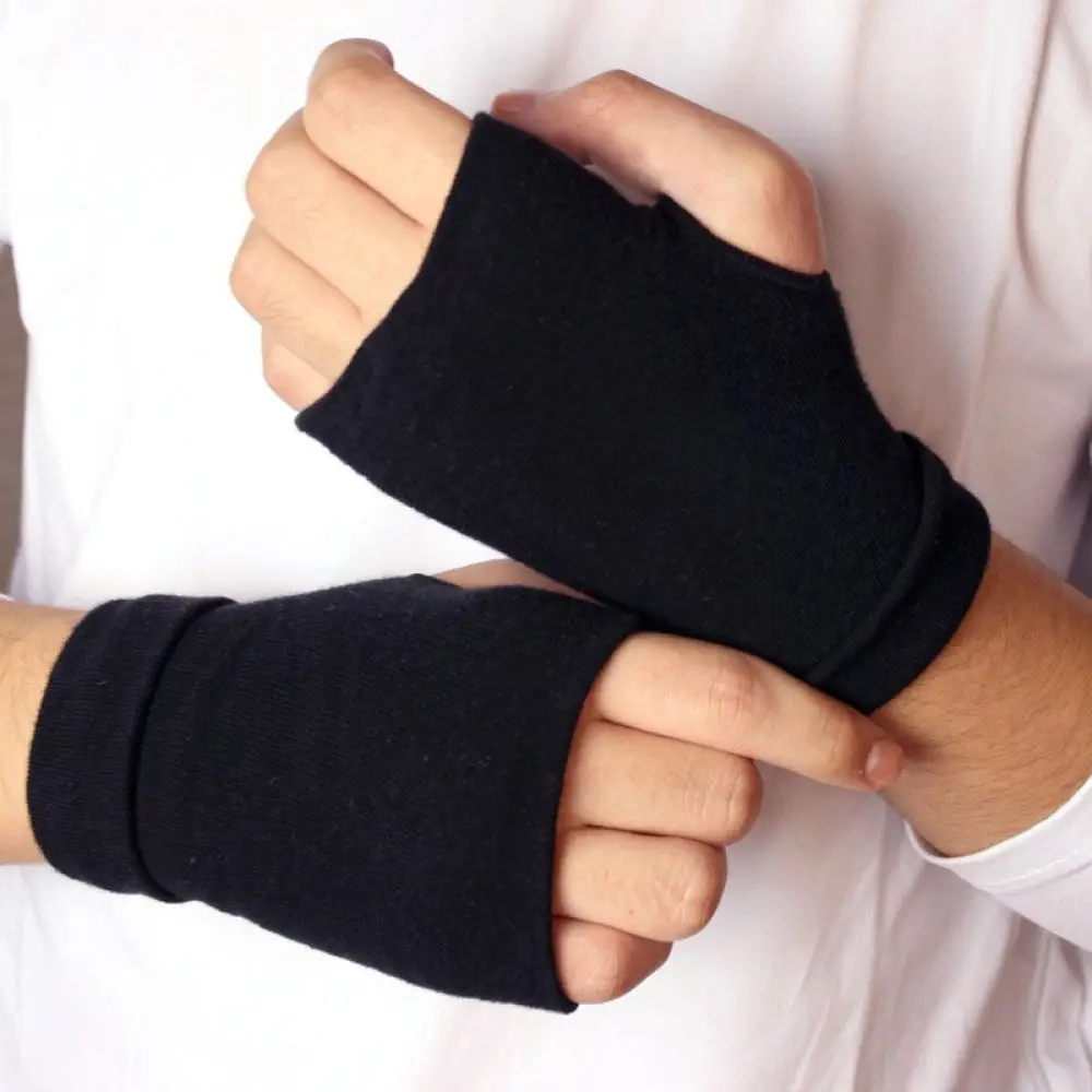 Polyester Warm Winter Half Finger Gloves Anime Skull Theme Accessories For Typing Gaming Office Work Fashion