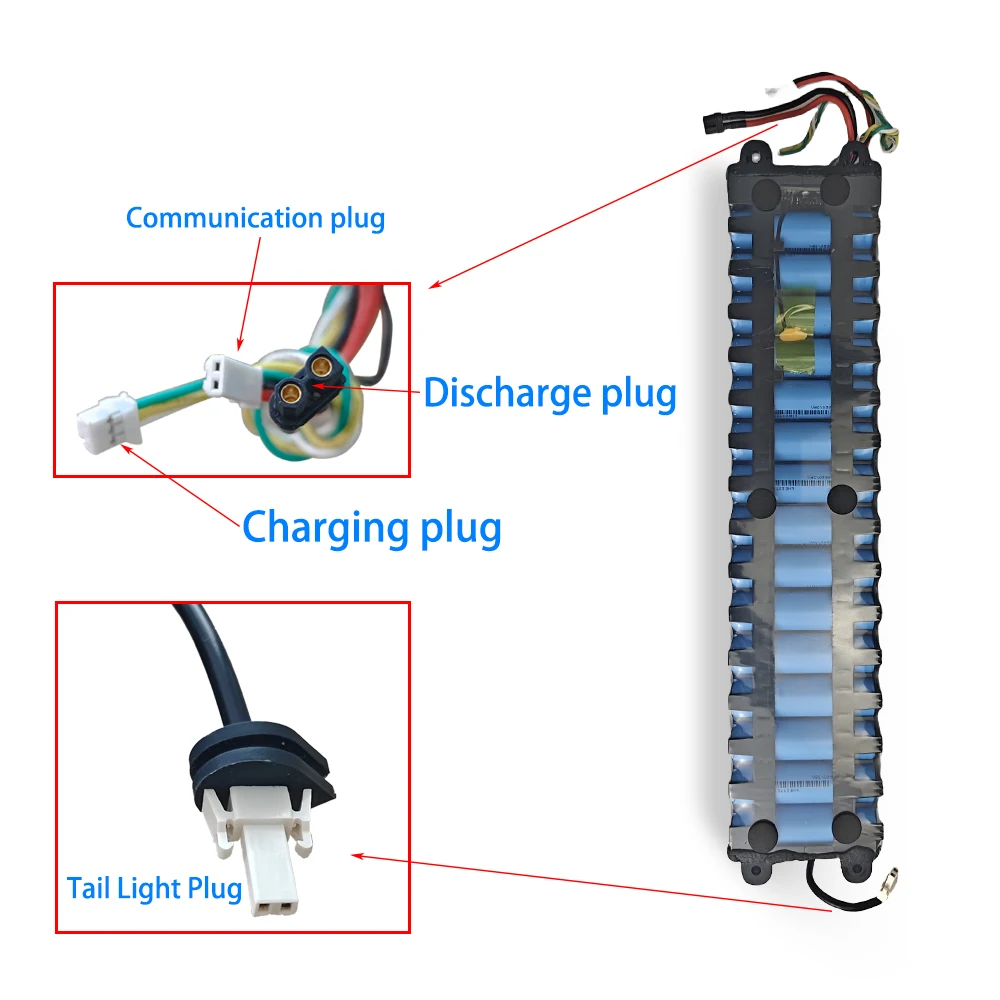 10S3P 7800mAh 36V Battery Pack for Xiaomi M365 Electric Scooter 18650 NE1003-H Cell Communication Interface Discharge Tail Light