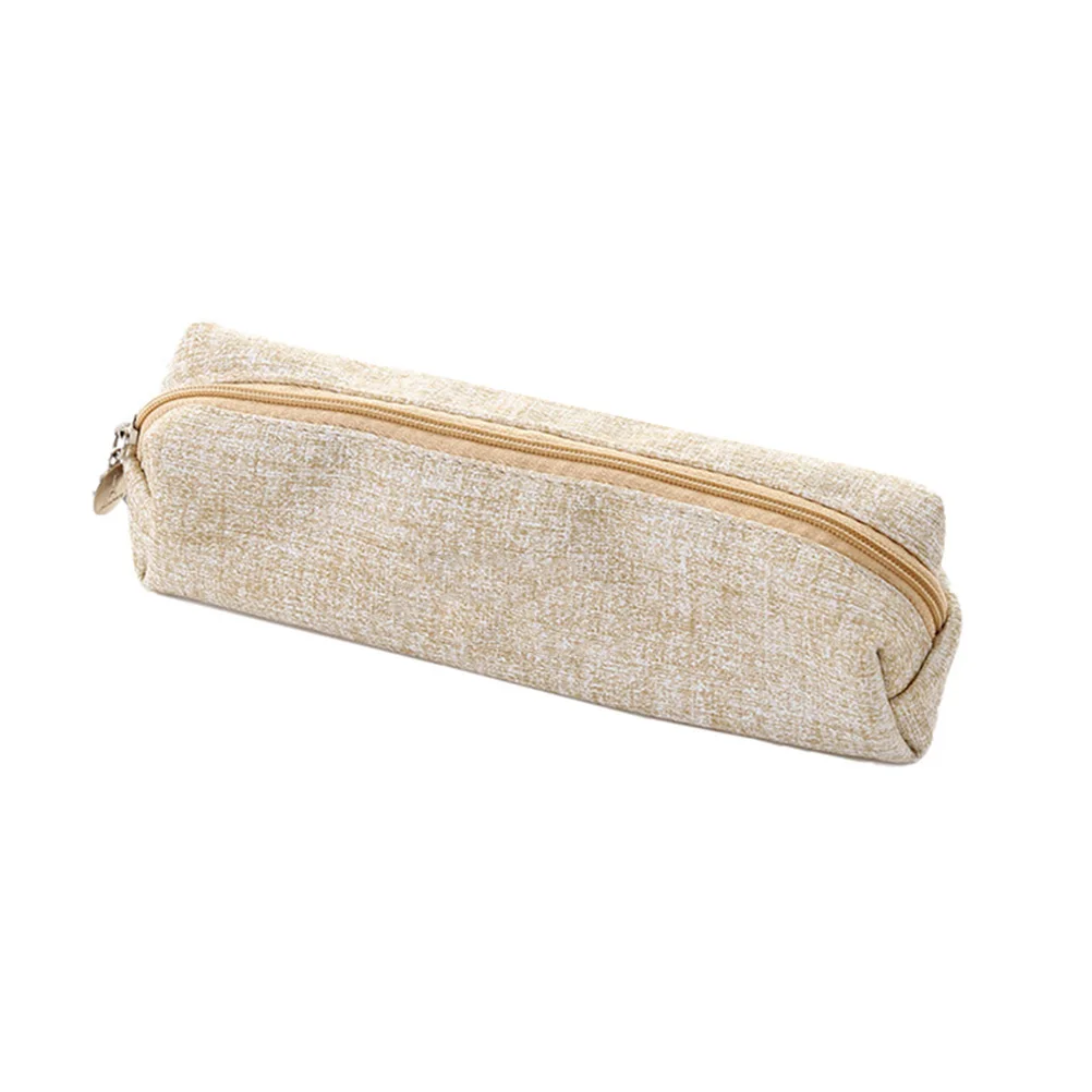 

2Pcs Simple and Fashion Pencil Bag Pencil Case Pattern Pen Bags Creative Stationery Students Size (Beige)