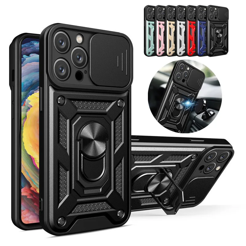 For iPhone 14 Pro Max iPhone14 Case Magnetic Car Holder Ring Stand Shockproof Armor Phone Cases for iPhone 14 Max Back Cover