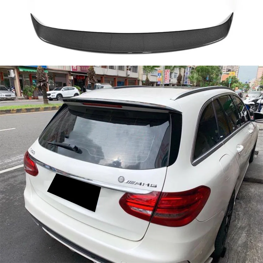 For Mercedes Benz C-Class C180 C200 C260 C300 C450 S205 WAGON Rear Case Cover Lee Case Cover Spoiler Carbon Fiber Tail Car Parts