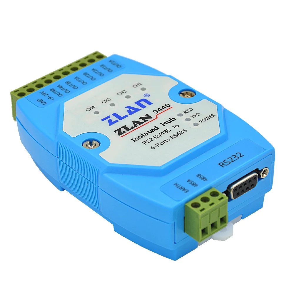 4 channels 485 hub RS232 to RS485 ports repeater signal broader concentrator ZLAN9440