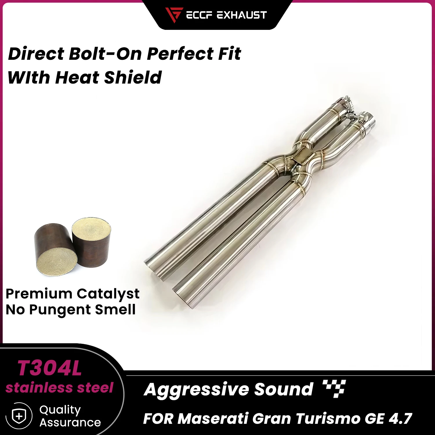 

Sports X Pipe For Maserati Gran Turismo GE 4.7 Aggressive Exhaust Sound High Flow Performance Upgrade