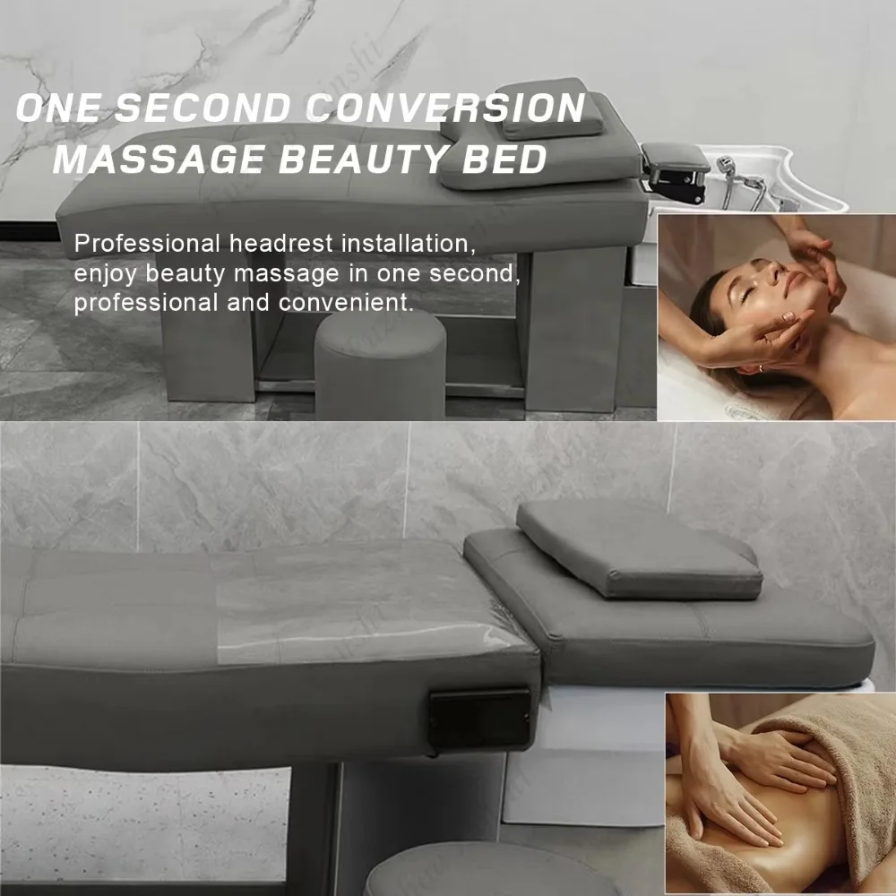 Hot Sale Salon Station With Head Spa Equipment Massage Table Ceramic Shampoo Basin Hair Wash Bed - view 4