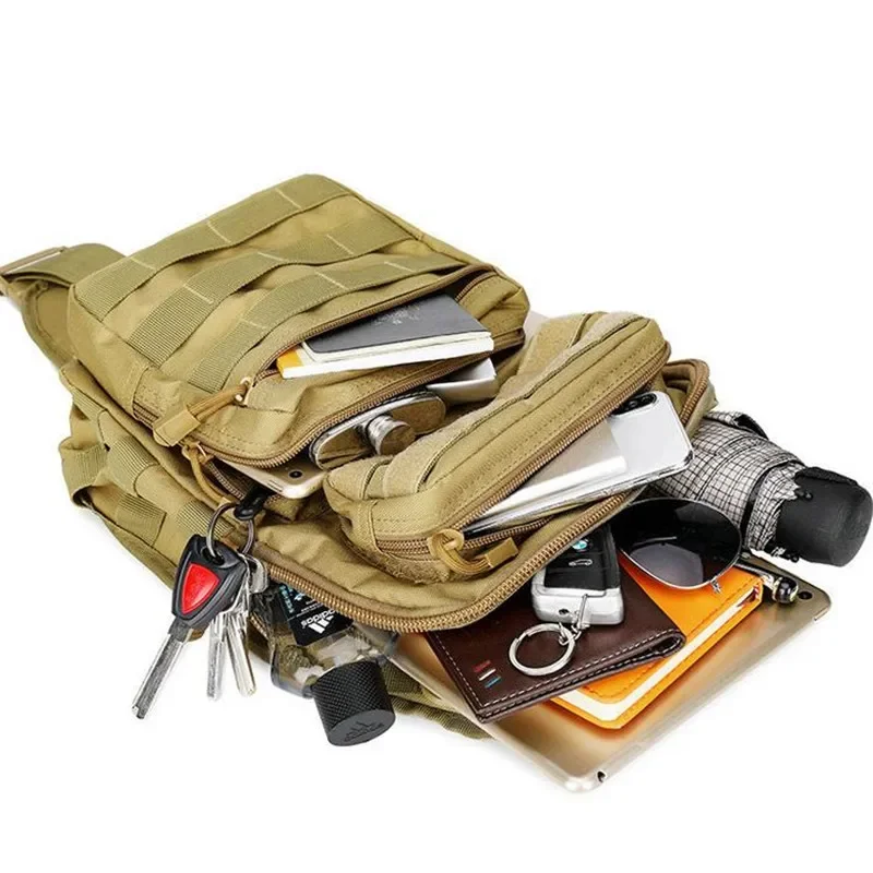 سعة كبيرة حقيبة رجالية التكتيكية حقيبة صدر للرجال الصيد الصيد حقيبة يد التخييم التنزه حقيبة كتف السفر في الهواء الطلق حقيبة كروسبودي