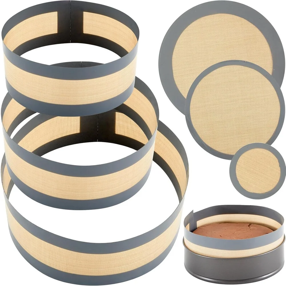 

Silicone Oven Baking Mat Set Non Glue for Springform Pans High Heat Resistance No Reusable Washable 6 Pieces Gray Color