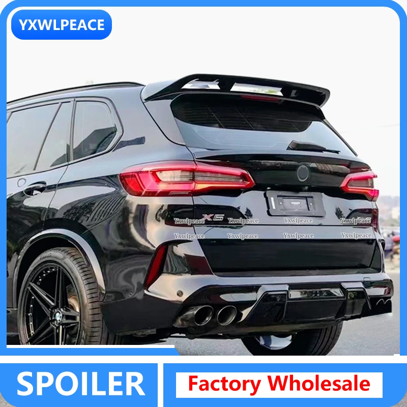 

For BMW X5 G05 Spoiler 2019 2020 2021 2022 2023 ABS Gloss Black and Carbon Fibrer Look Rear Roof Trunk Spoiler