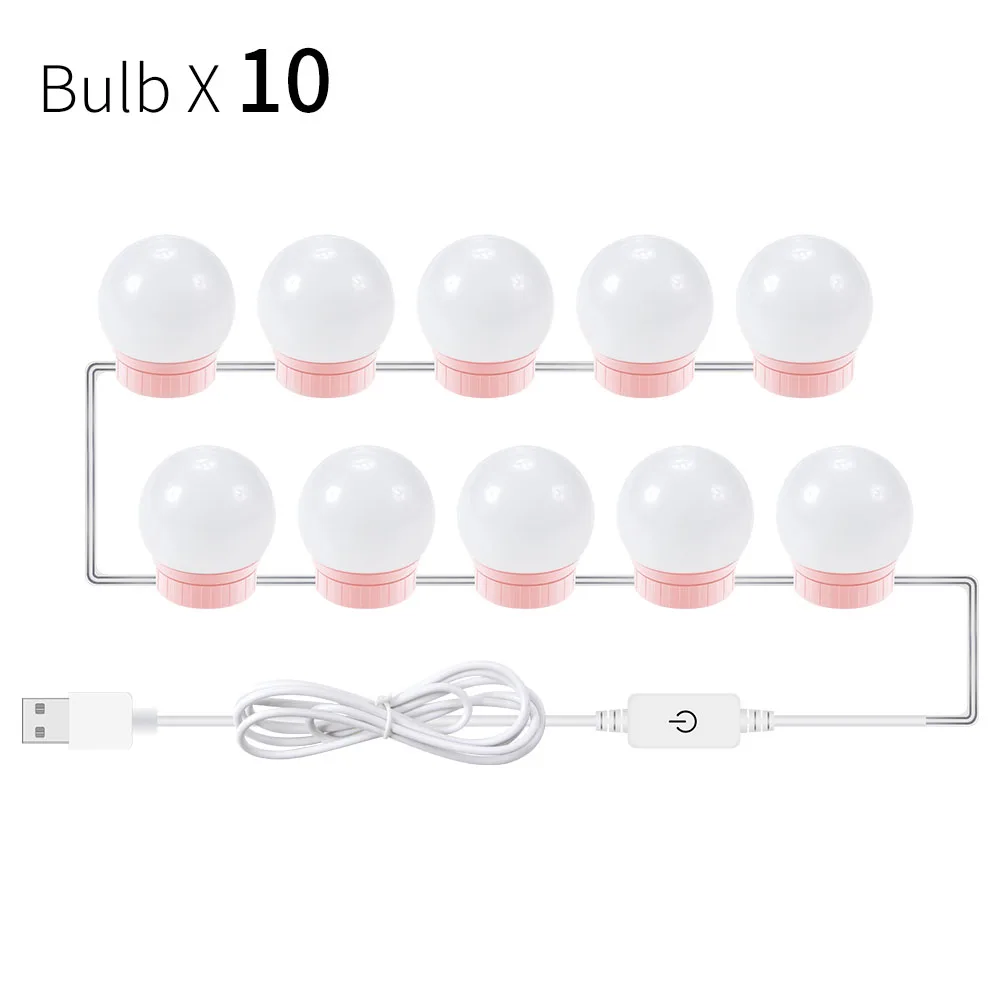 Led Make-Up Spiegel Gloeilamp Kaptafel Ijdelheid Verlichting Stepless Dimmen Led Wandlamp Voor Slaapkamer Badkamer Spiegel Decoratie