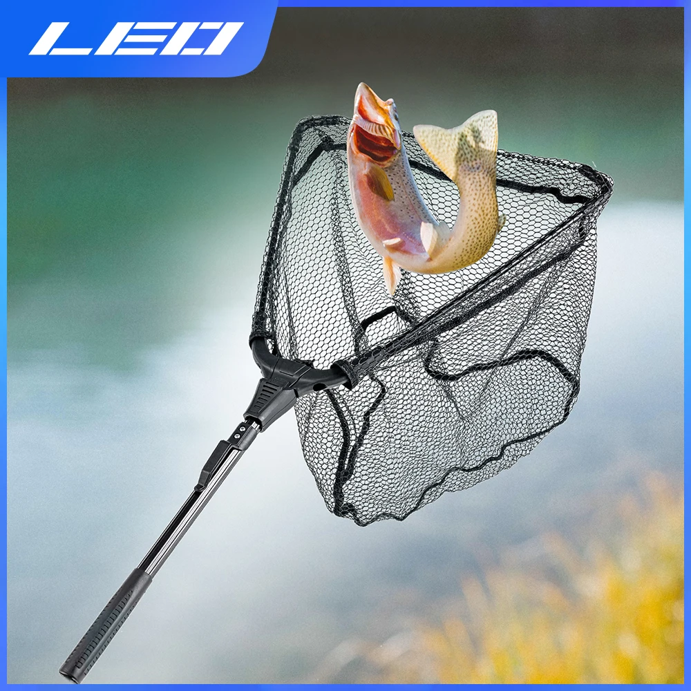 

LEOFISHING Fishing Hand Nets Telescoping Foldable Landing Net Retractable Pole for Carp Fishing Tackle Fishing Accessories