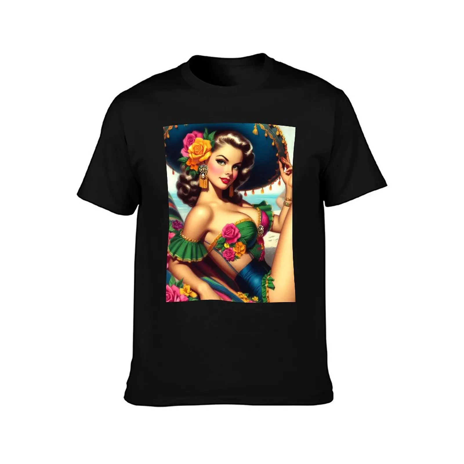 Retro Hispanic Pin-up T-Shirt cute clothes customs design your own graphic tee shirt quick-drying shirts men graphic