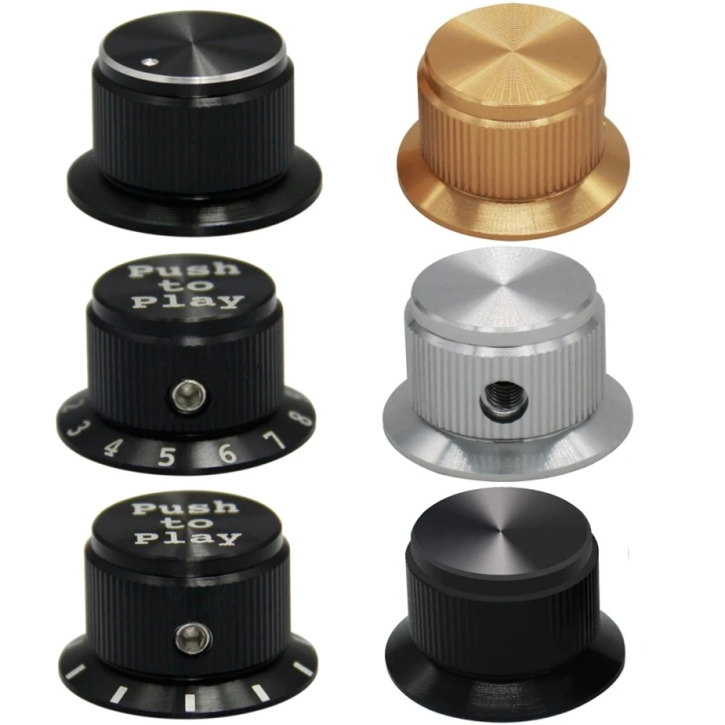 1pcs Silver/Black/Gold Aluminum Alloy Potentiometer Control Knob Volume Audio Electric Guitar Bass Screw Type 24 X 14.5mm (d*h)