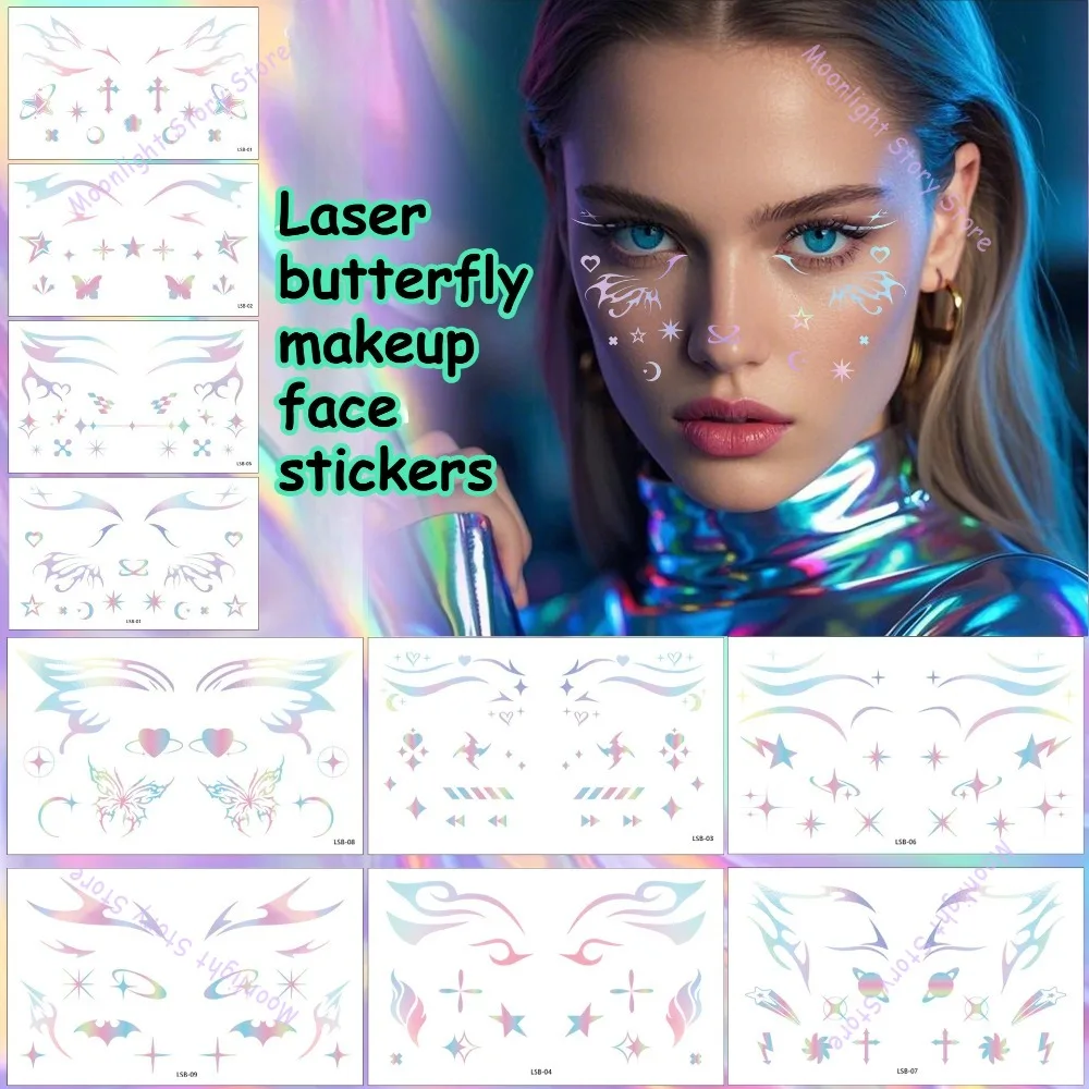 10 個のアイシャドウステッカー一時的な顔の眉毛ステッカーハロウィンカーニバルパーティーコスプレ音楽祭の装飾用