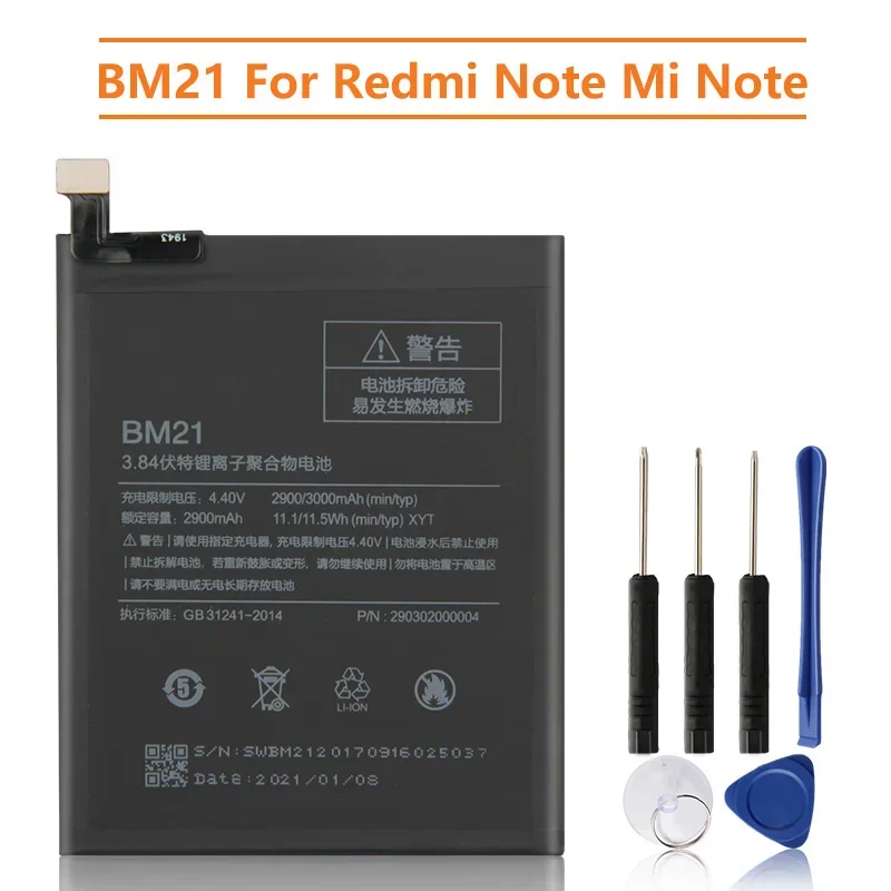 

Replacement Battery BM21 For XiaoMi Note 5.7" Redmi Note Mi Note Rechargeable Phone Battery 2900mAh