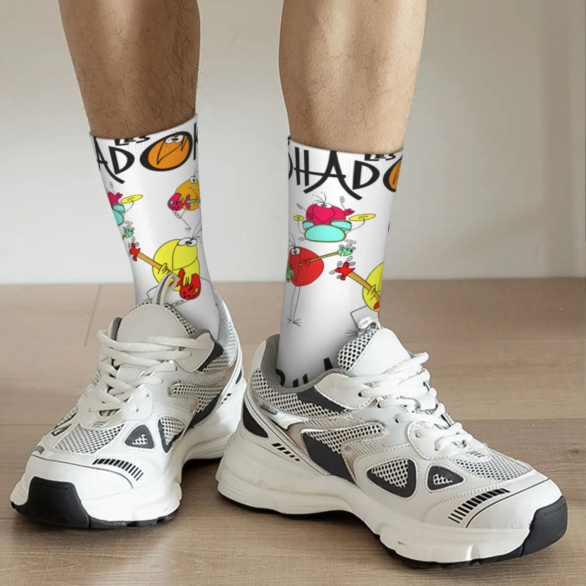 Happy Funny Music Men's Socks Vintage Harajuku L-Les Shadoks Hip Hop Novelty Seamless Crew Crazy Sock Gift Printed