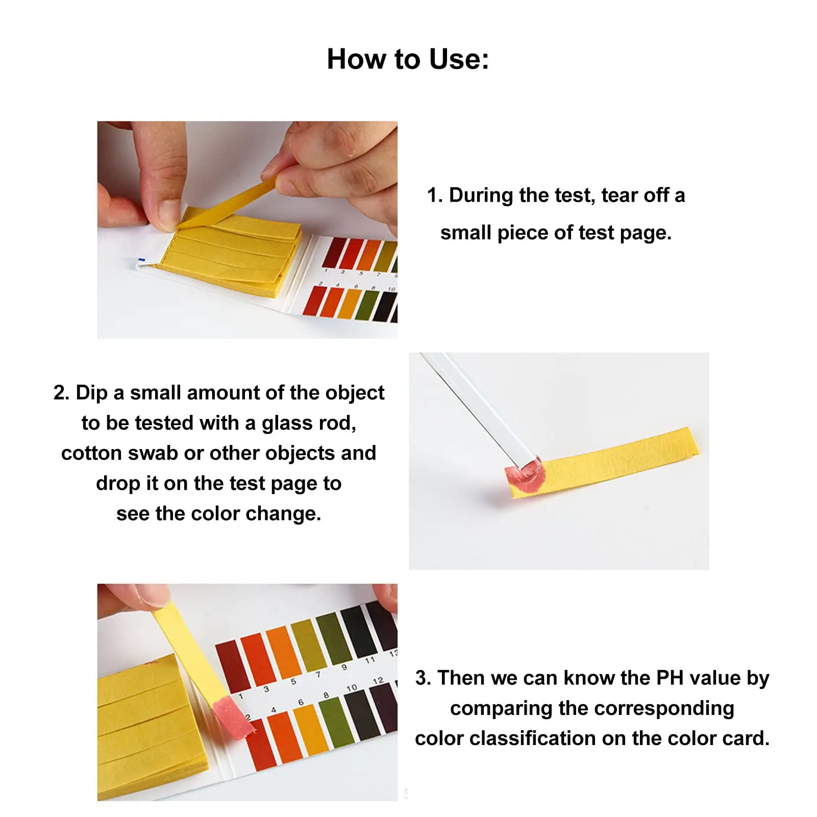 Amniotic Fluid Test Strip, Maternity Home High Sensitivity Feminine PH Test Strips with Color Comparison Card