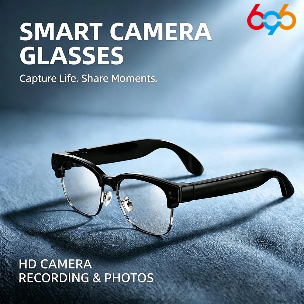 Óculos inteligentes com câmera de 800W, para homens, com gravação de vídeo, reconhecimento de fotos por IA, chamadas Bluetooth, tradução de voz, óculos de sol, para homens e mulheres.