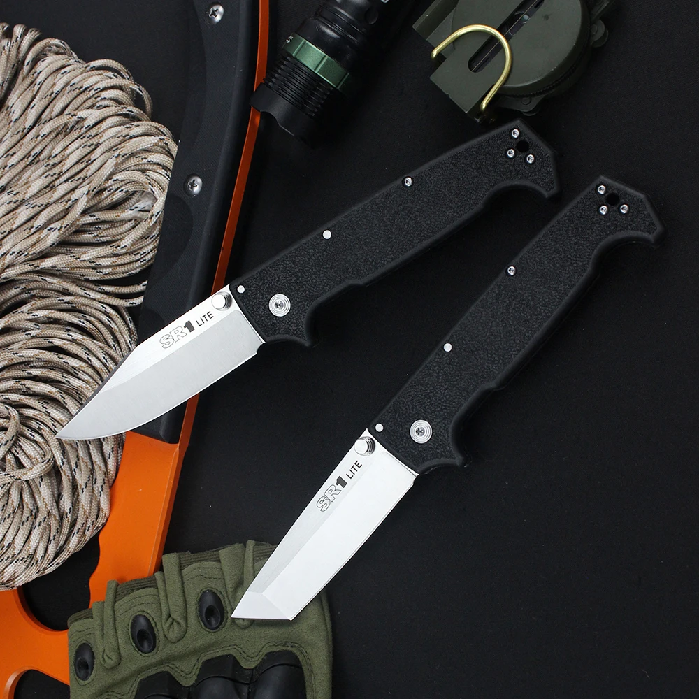

Cold SR1 Lite Tanto Folding Knife 8Cr14MoV Steel Blade Outdoor Survival Hunting Tactical Pocket Knives EDC Self-defense Tools