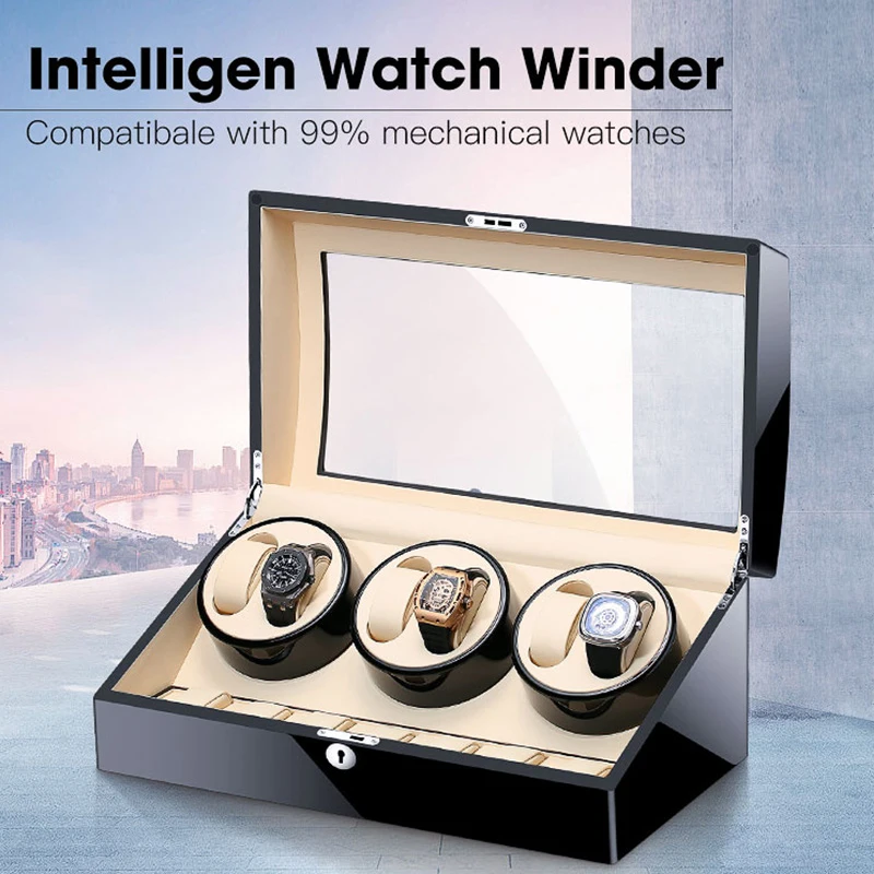 

MELANCY Luxury 6+7 Automatic Watch Winder Mute Motor Wooden China Dual Watch Storage Box