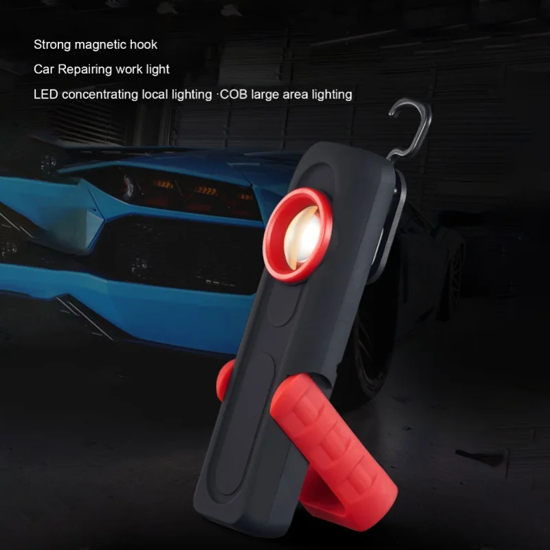 LED Work Light Dual Color Temperature Rechargeable Work Light Cordless Portable Magnetic COB LED Work Light For Car Repair