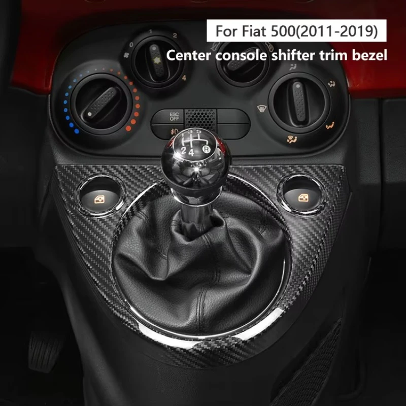 

Carbon for Fiat 11 Pcs Steering Wheel Parts Cover Real Carbon Fiber for Fiat 500 Interior Accessories