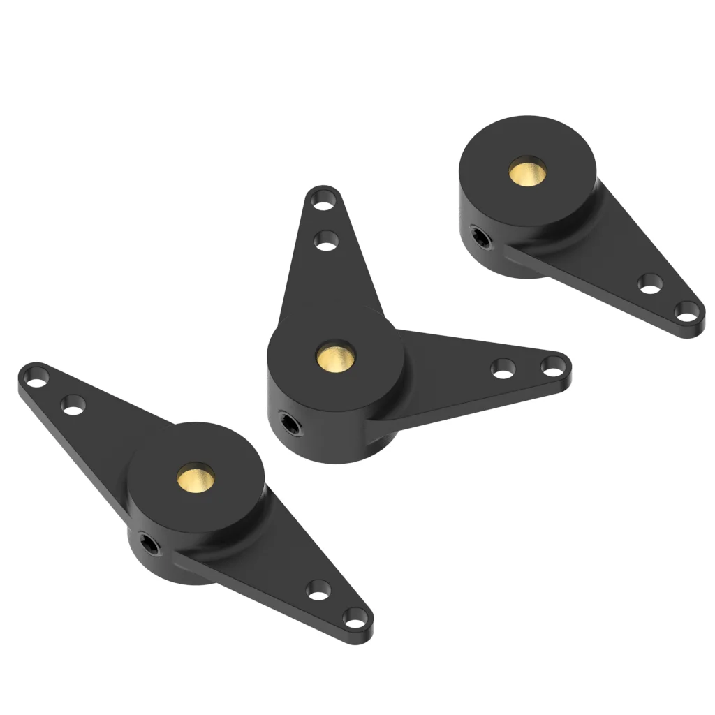 Accesorios para timón de barco RC: brazo de dirección de nailon con núcleo de cobre con orificio para eje de 3 mm (brazo individual/en forma de L/recto) para modelos marinos