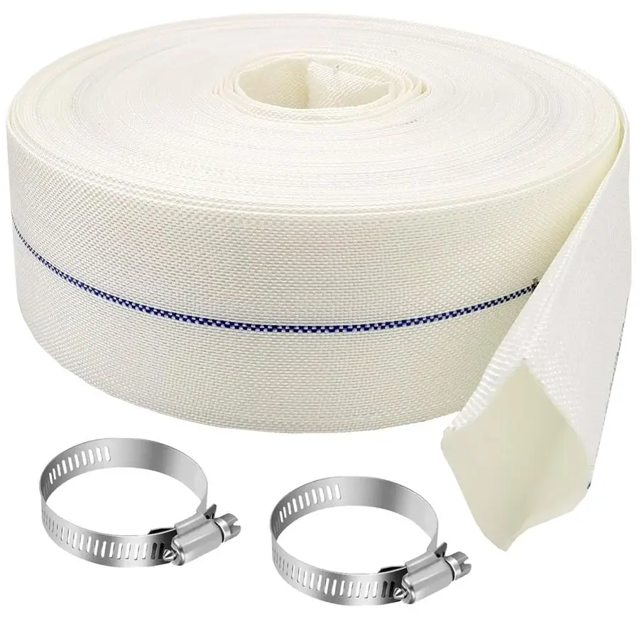 

Шланг для обратной промывки бассейна 164 фута, сверхпрочный дренажный шланг, плоский садовый шланг с 2 зажимами, всепогодный, устойчивый к разрывам, для воды