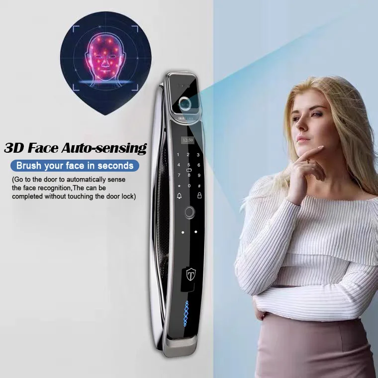 XSDTS Smart Door Lock With Video Intercom Face Recognition Fingerprint Password IC Card Unlock Wifi Digital lock