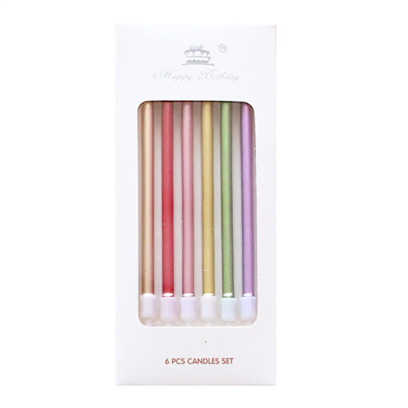 6 Pieces Birthday Candles Cake Toppers Thin Birthday Party Photo Props