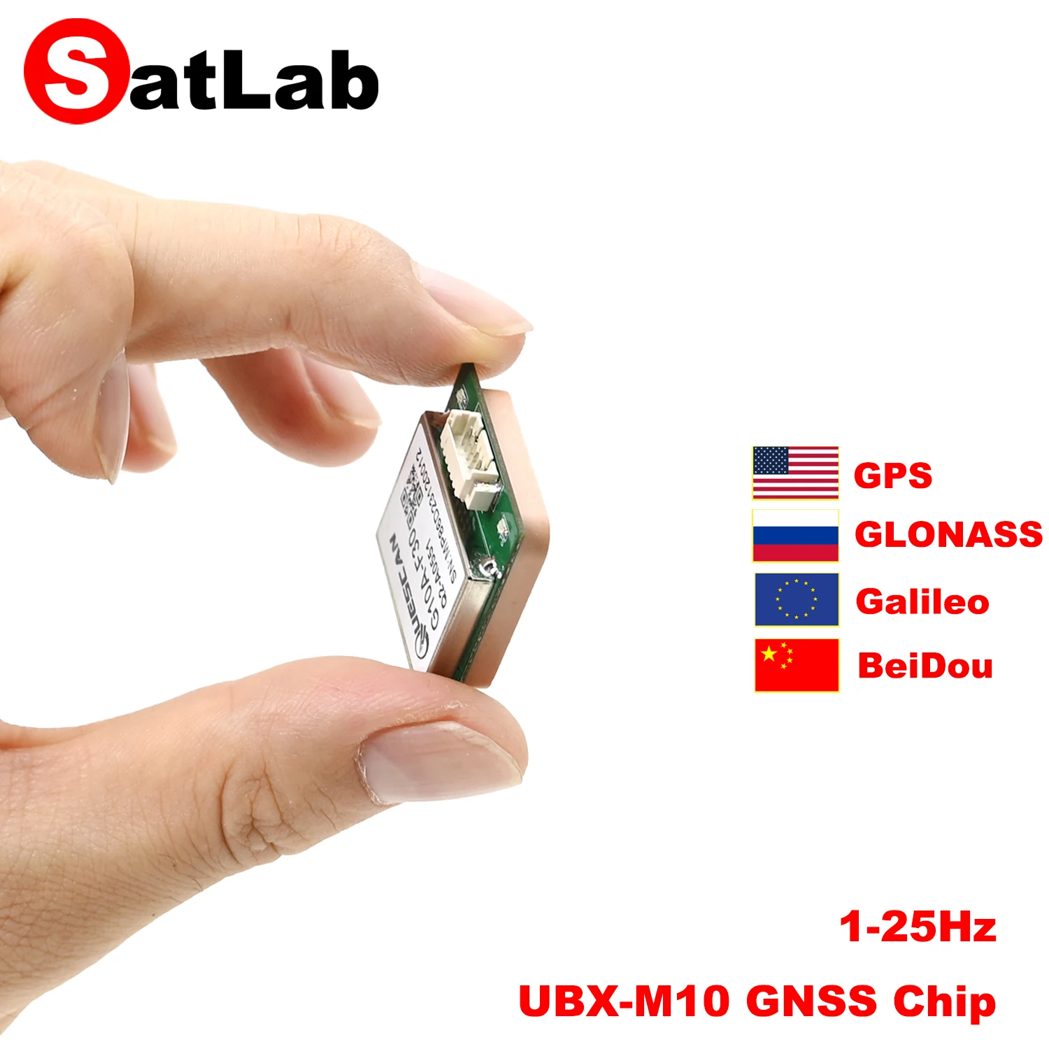 

Quescan G10A-F30 M10 GPS GNSS Module GPS Galileo GLONASS BeiDou Receiver Timing Module UBX-M10050-KB 1-25Hz UBX NMEA Protocol