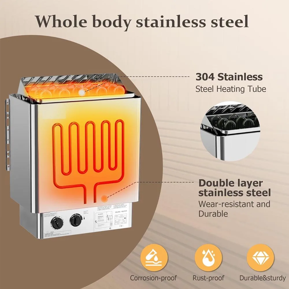 3-9kw Sauna Heater 220V 380V Sauna Steam Generator Home Use Heating Furnace Room Dry Equipment With Controller