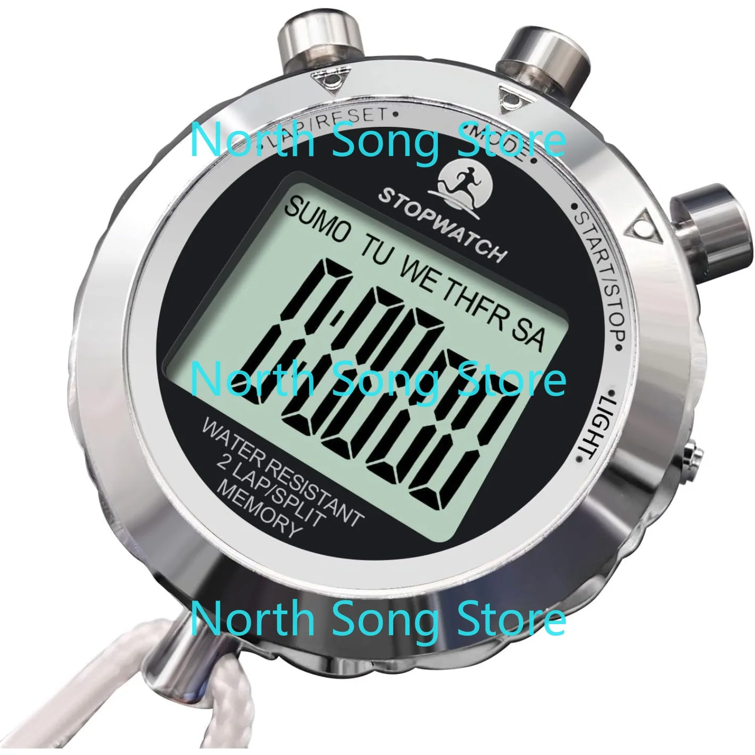 ストップウォッチタイマー、0.01秒と0.001秒のタイミングを備えたデジタルストップウォッチ、メタル10/100/400ラップメモリ、表示目覚まし時計