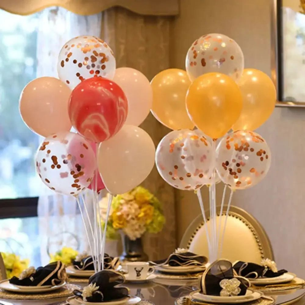 Romantic Plastic Balloons Stand Transparent 7tubes Column Rack Balloon Support Baby Shower