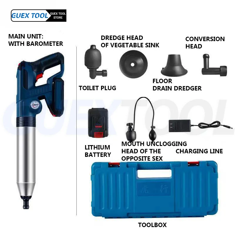 

Electric High-pressure Air Plunger Powerful Pipe Plunger Remover Electric Toilet Dredge Tools For Kitchen Bathroom Toilet ﻿