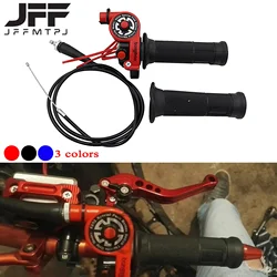 1 Pair 22mm 7/8'' Motorcycle Twist Throttle Grip With Cable Handlebar Accelerator With Engine On/Off Button For Honda Yamaha