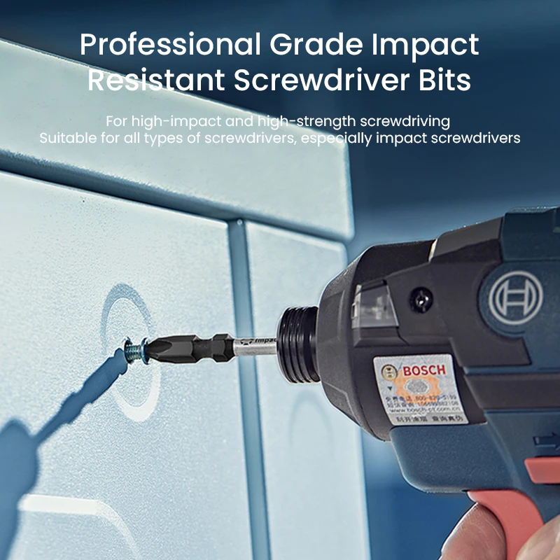 Bosch-Bits de impacto profissionais, resistente Screwdriving Power, S2 Steel Screwdriver Bit Set, GDR, GDX Power Tool