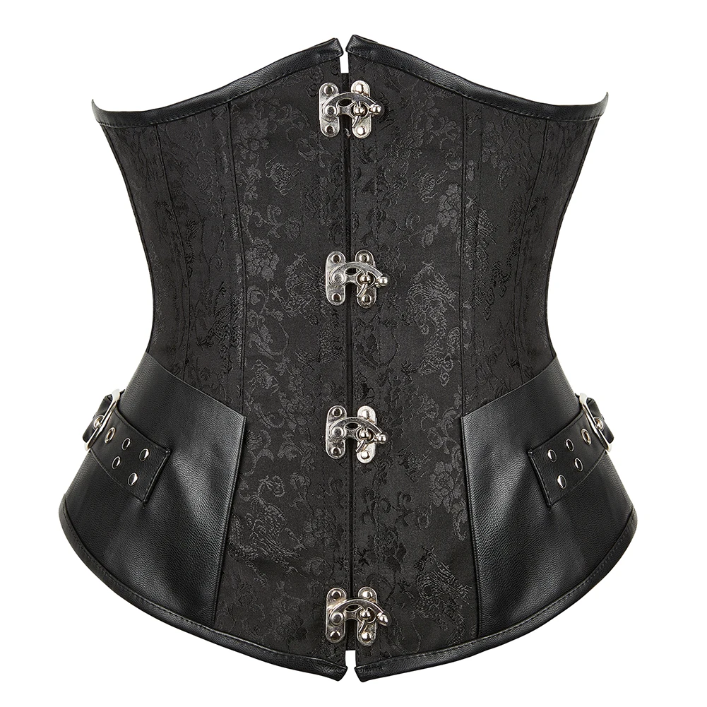 

Underbust Corsets Gothic Steampunk Faux Leather Vintage Corset Top For Women Burlesque Bustier Lingerie Pirate Cosplay Costumes