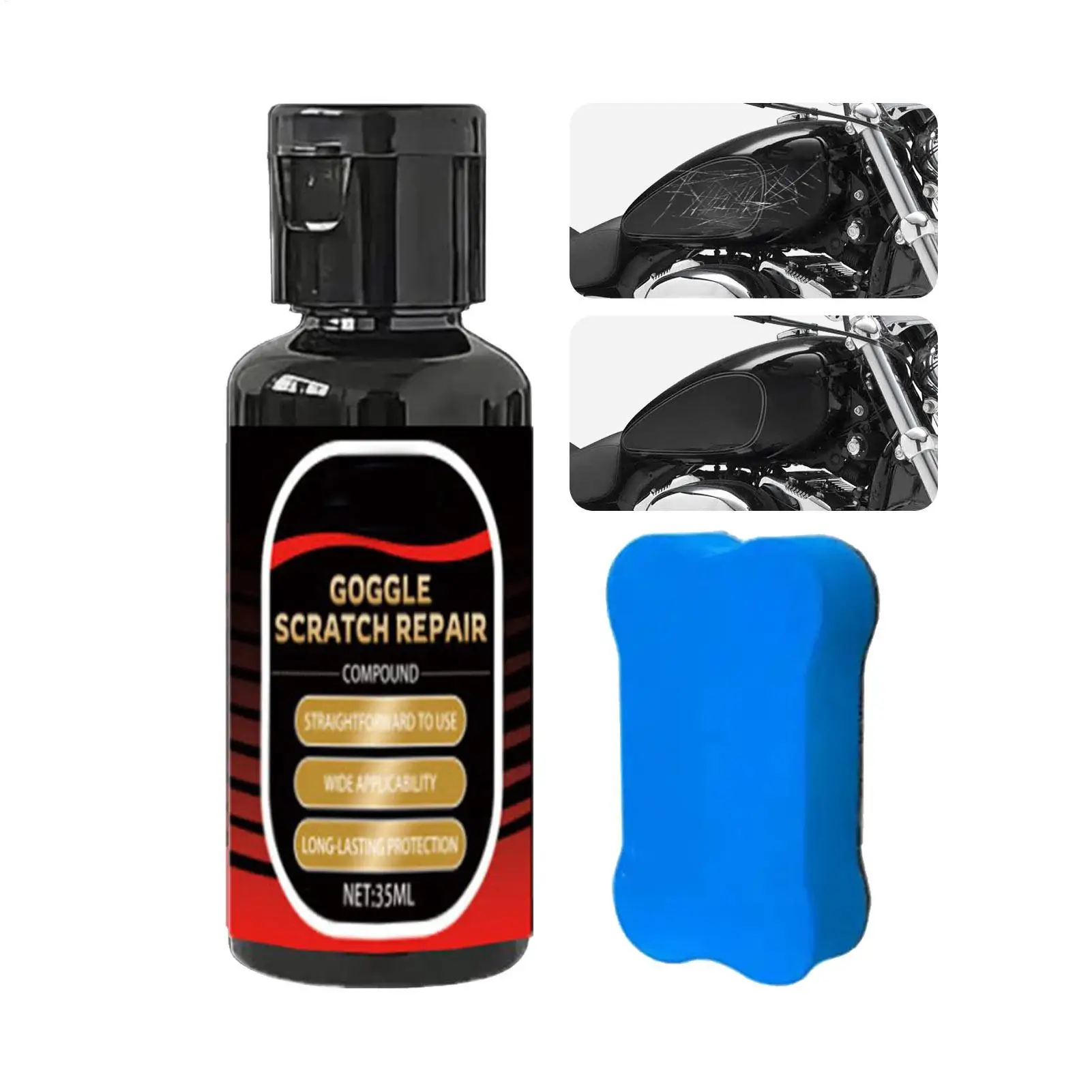 Motorcycle Scratch Repair 35ml Car Restorer Cream Motorcycle Helmet Visor Scratch Remover for Detailing Maintenance Restoration